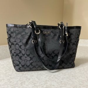 Coach monogram tote bag purse black